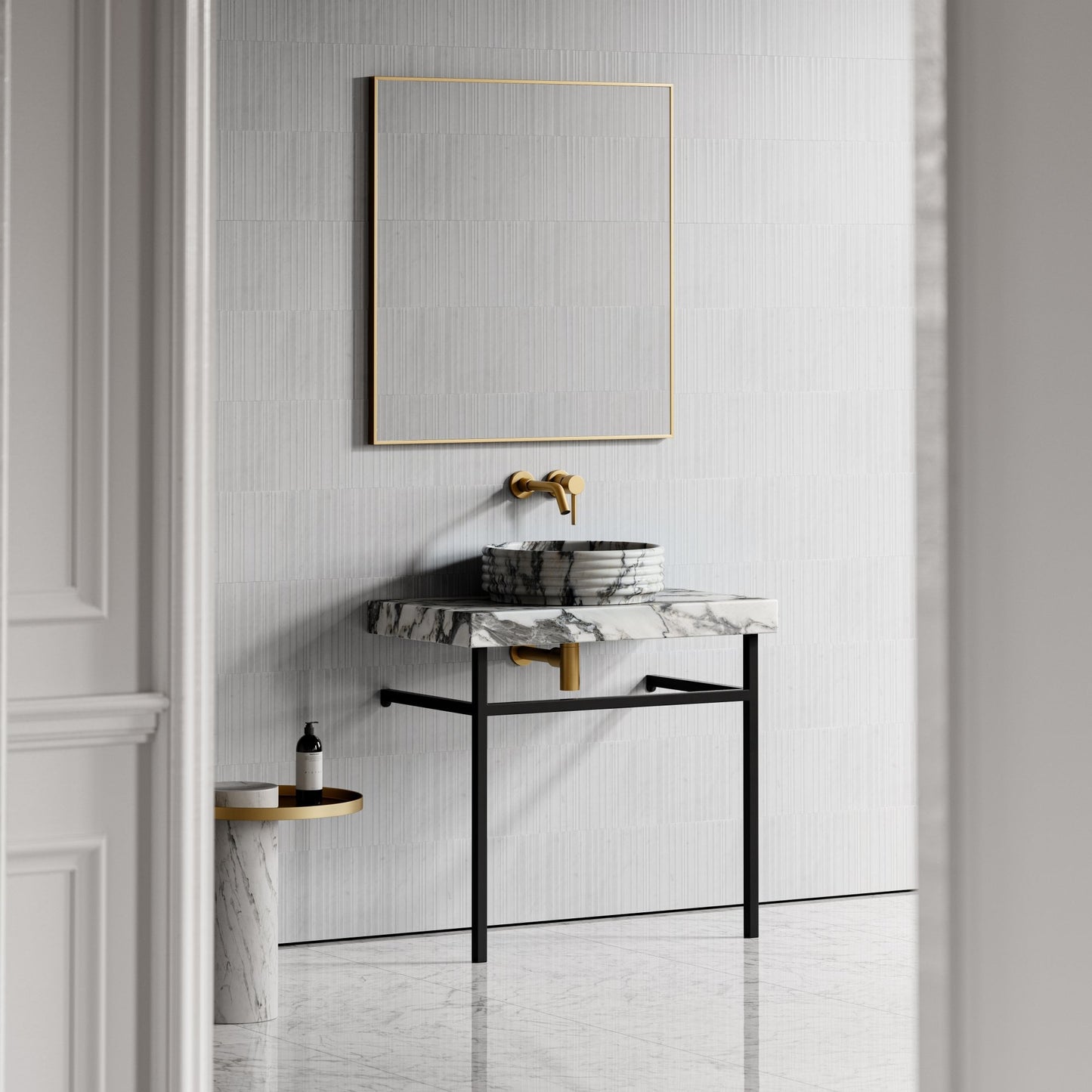 Perlato Arabescato Marble Countertop Basin 400mm