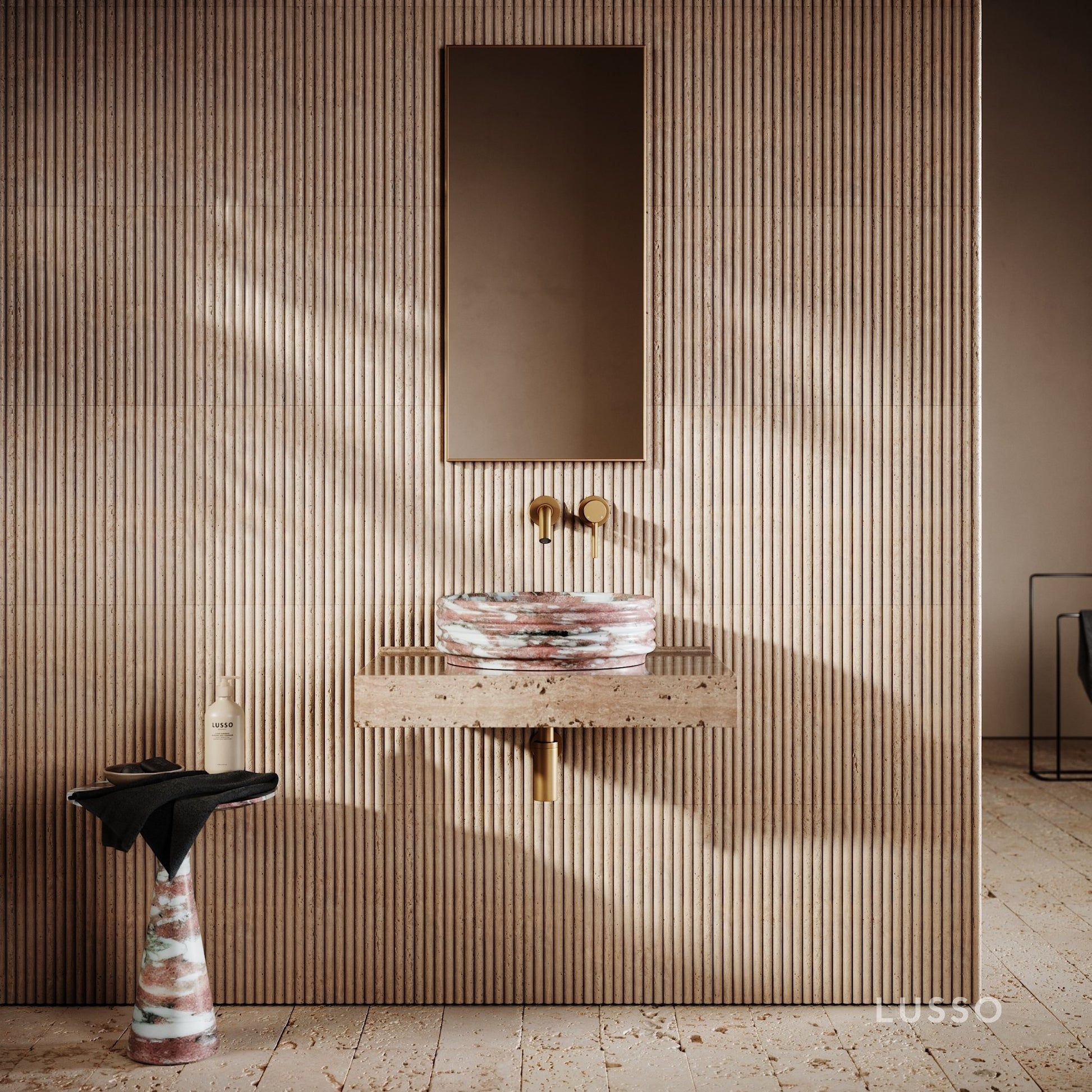 Perlato Rosa Norwegian Marble Countertop Basin 400mm