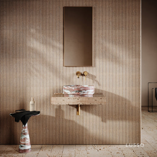 Perlato Rosa Norwegian Marble Countertop Basin 400mm