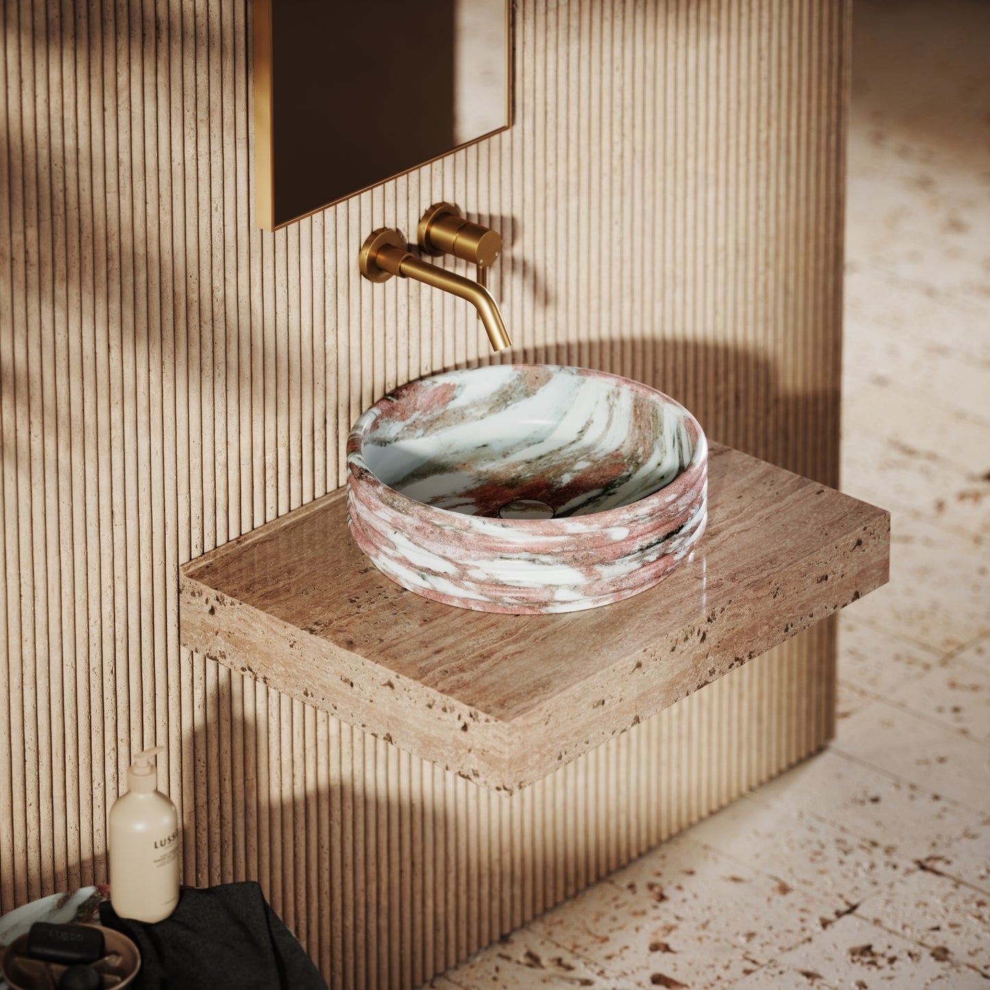 Perlato Rosa Norwegian Marble Countertop Basin 400mm