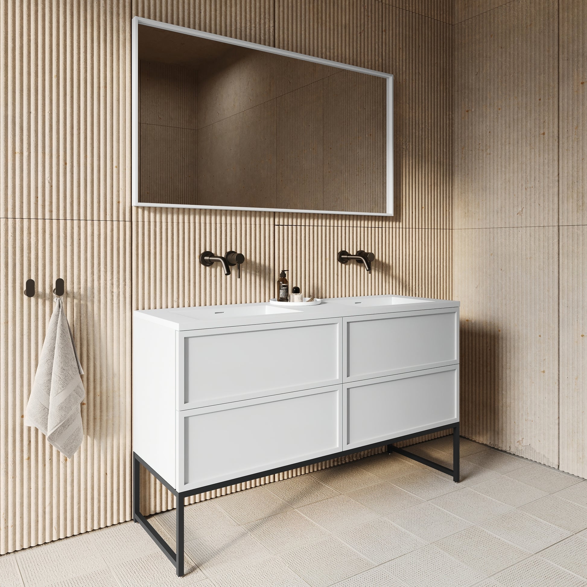 Piana Matte White Mirror 1400mm