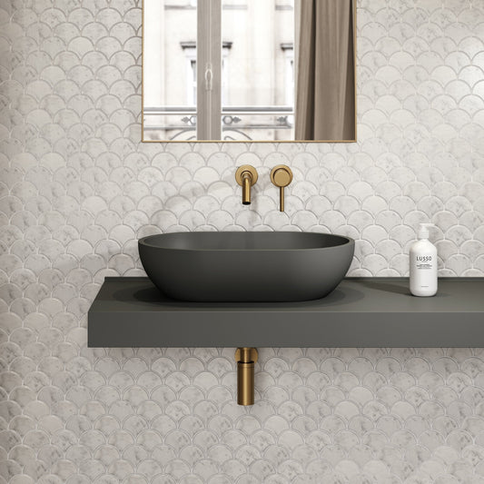 Picasso Clay Countertop Stone Basin 580mm