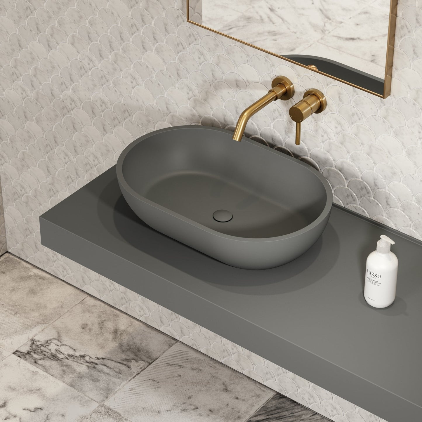Picasso Clay Countertop Stone Basin 580mm