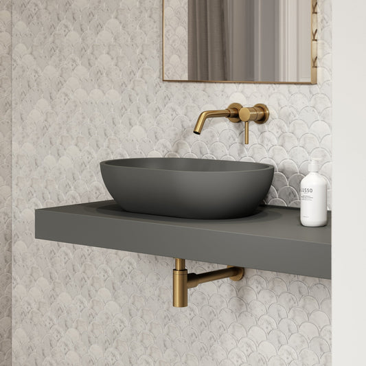 Picasso Clay Countertop Stone Basin 580mm