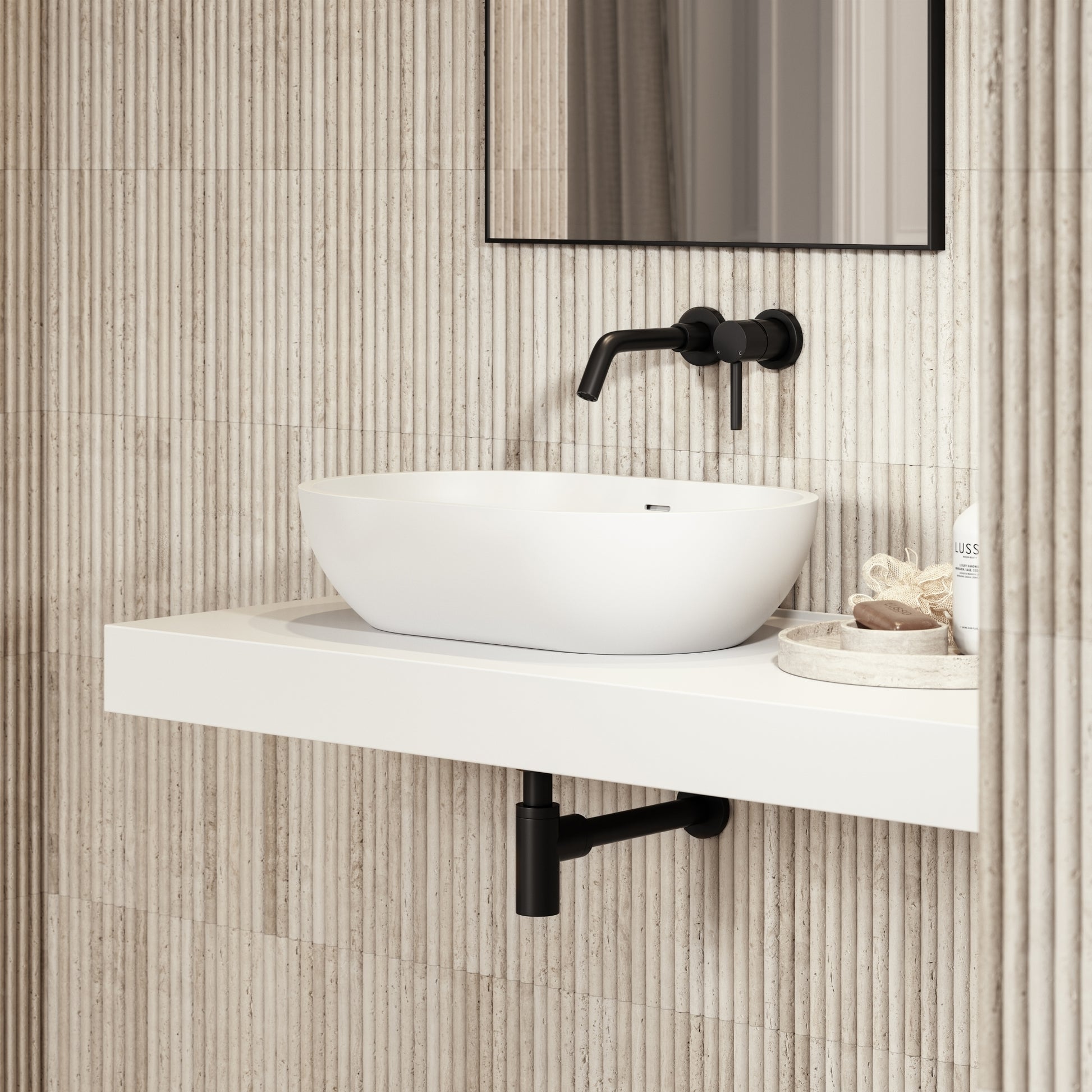 Picasso Countertop Stone Basin 580mm
