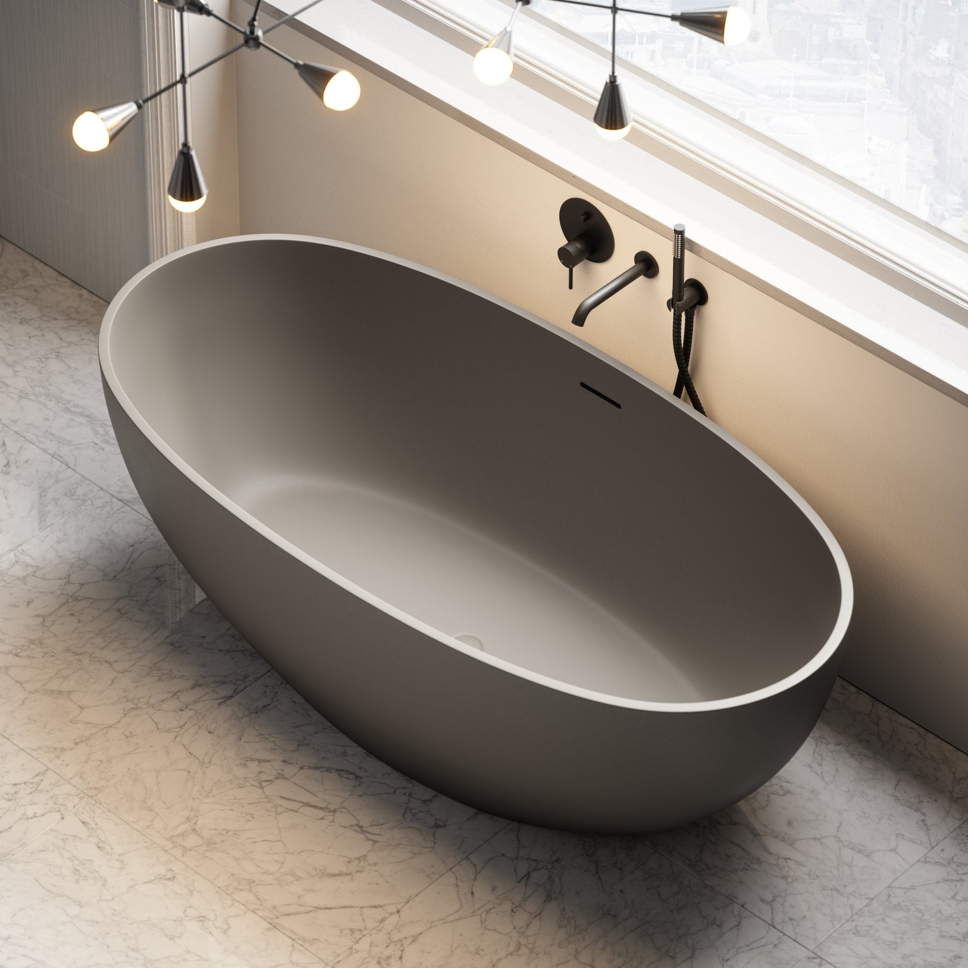 Picasso Earth Freestanding Stone Bath 1650mm