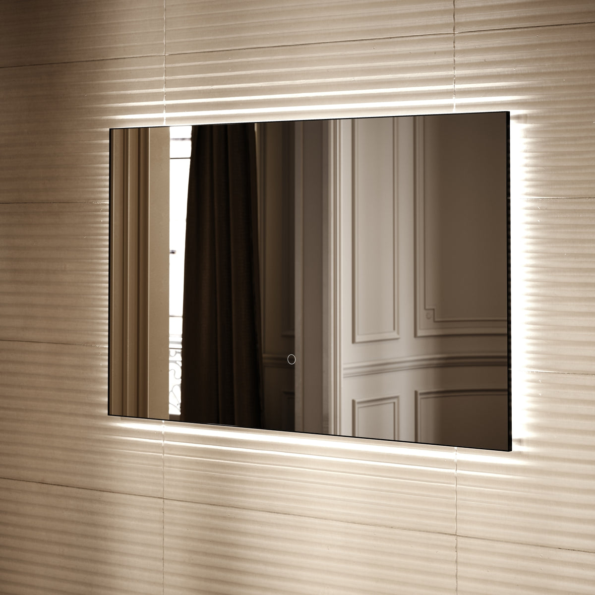 Plasma Matte Black Mirror with Backlit LED 1200mm - LUSSO