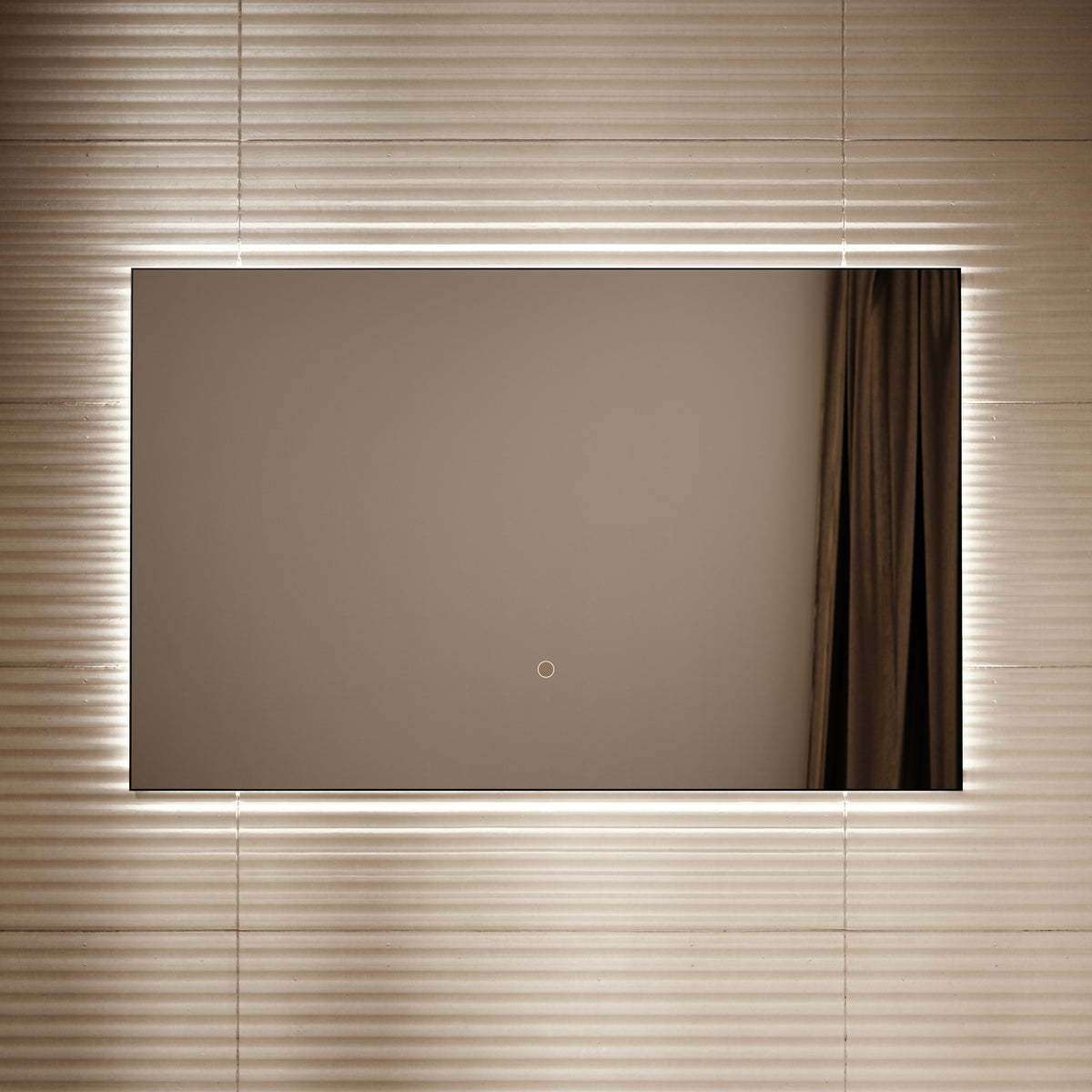 Plasma Matte Black Mirror with Backlit LED 1200mm - LUSSO