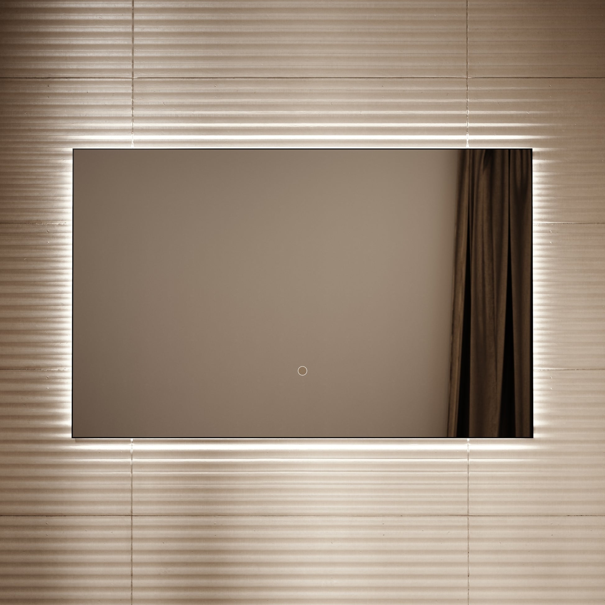 Plasma Matte Black Mirror with Backlit LED 1200mm