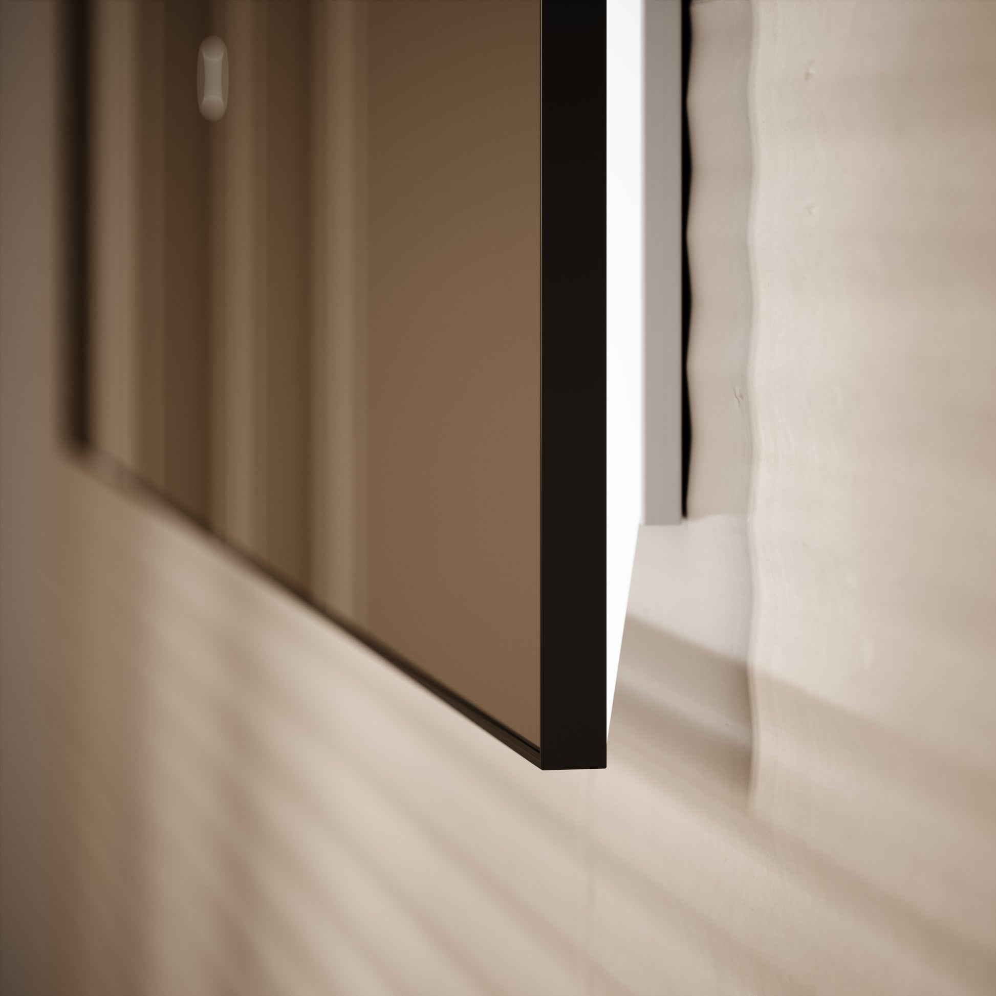 Plasma Matte Black Mirror with Backlit LED 1200mm