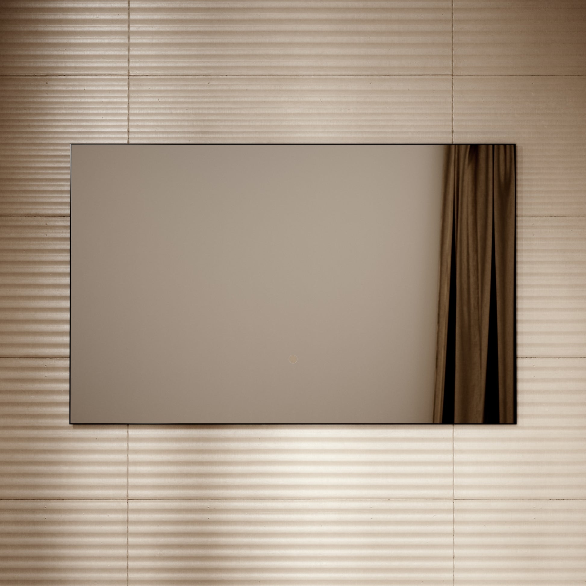 Plasma Matte Black Mirror with Backlit LED 1200mm