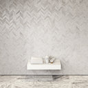 Stone Wall Hung Towel Shelf (660mm Wide - Matte/Polished White)