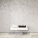 Stone Wall Hung Towel Shelf (800mm Wide - Matte/Polished White)