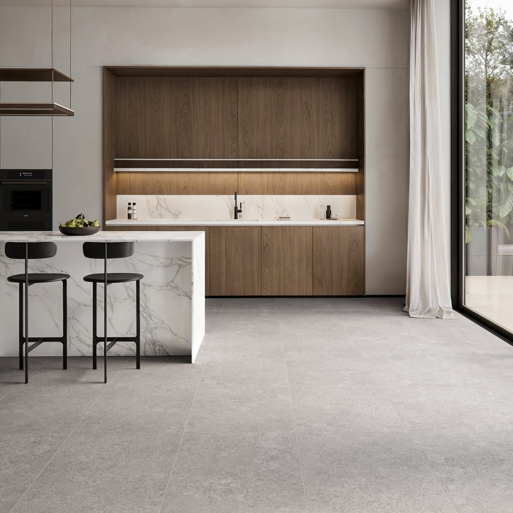 Porcini Grigio Natural Stone Porcelain Tile 1200 x 600 mm