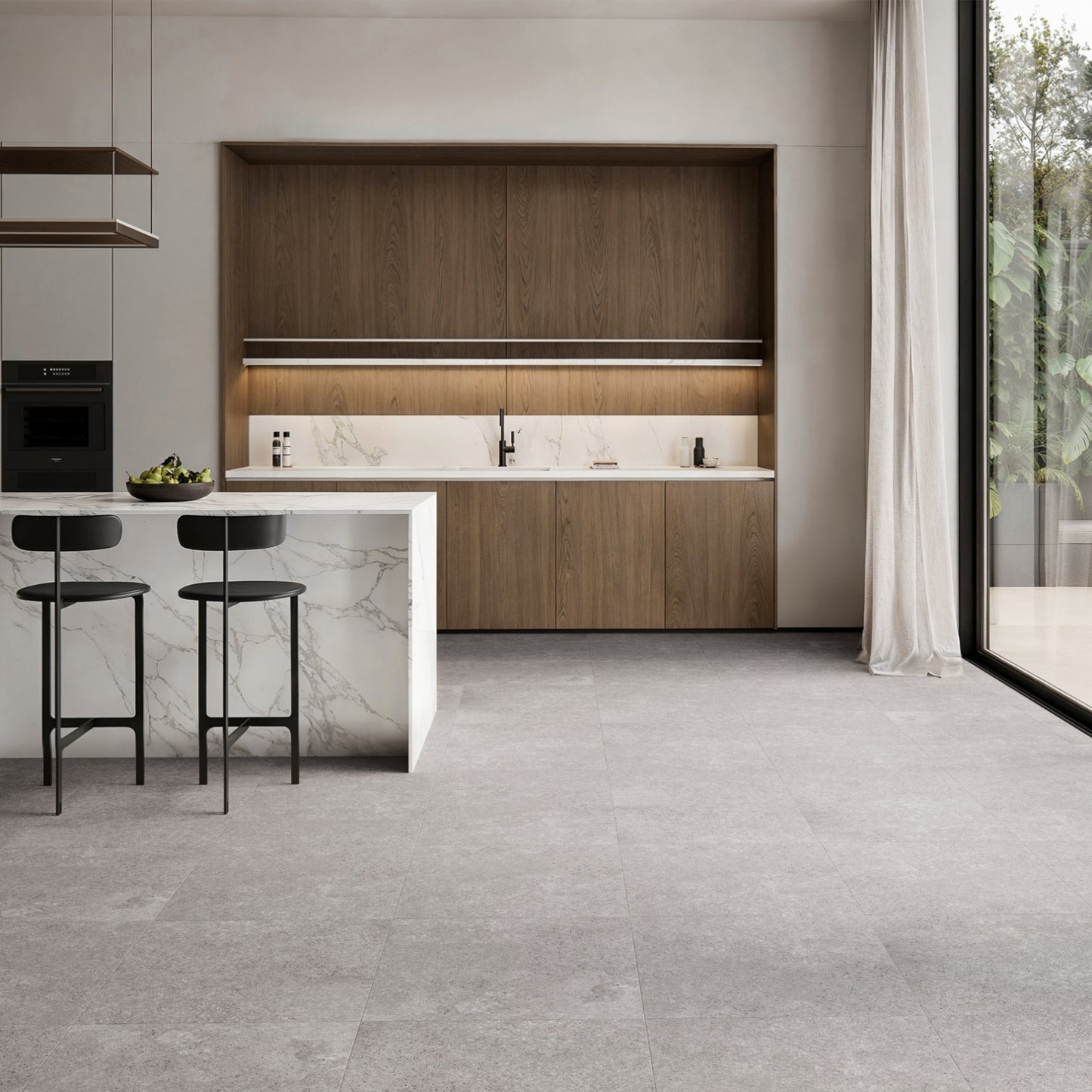 Porcini Grigio Natural Stone Porcelain Wall or Floor Tile 600 x 600mm
