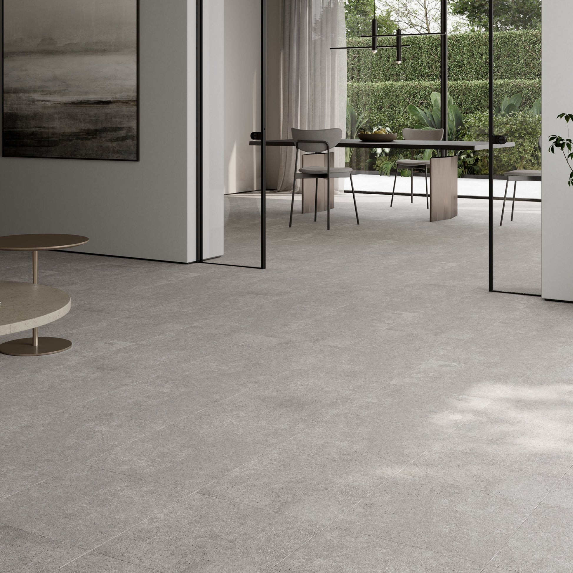 Porcini Grigio Natural Stone Porcelain Wall or Floor Tile 600 x 600mm