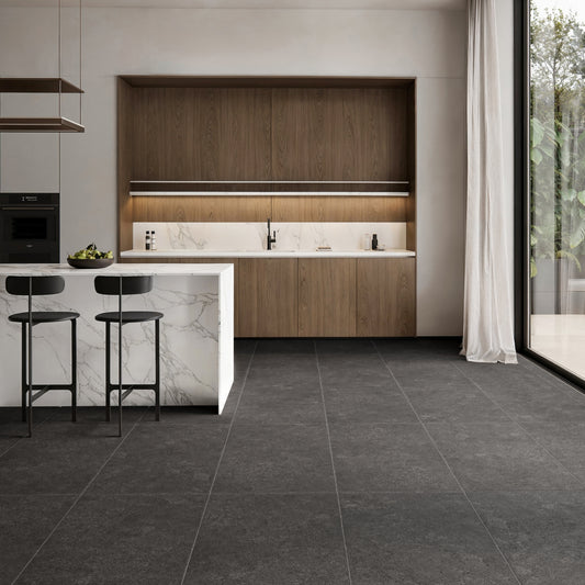 Porcini Nero Natural Stone Porcelain Tile 1200 x 600 mm