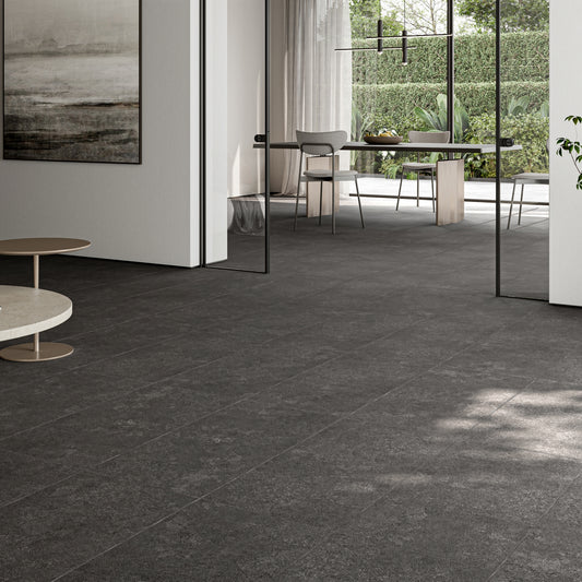 Porcini Nero Natural Stone Porcelain Tile 1200 x 600 mm