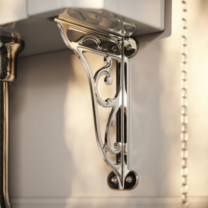 Portland High Level Traditional Toilet with Solid Oak Matte Black seat (Chrome Fittings)