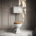Portland Low Level Traditional Toilet with Solid Oak seat (Chrome Fittings)