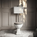 Portland Low Level Traditional Toilet with Solid Oak Velvet Beige seat (Chrome Fittings)