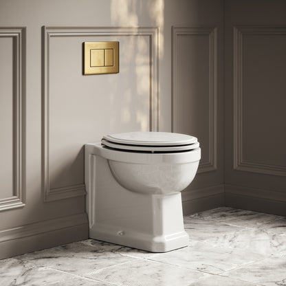 Portland Traditional Back to Wall Toilet with Concealed Cistern, and Flush Plate