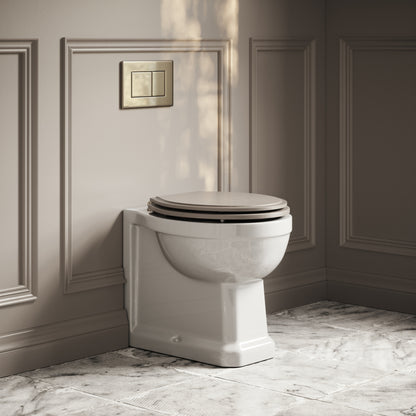 Portland Traditional Back to Wall Toilet with Concealed Cistern, and Flush Plate