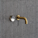 Porto Short Projection Wall Mounted Basin Tap (Brushed Gold & Panda Marble)
