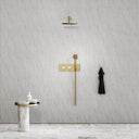 Porto Thermostatic Shower (Brushed Gold & Carrara Marble)