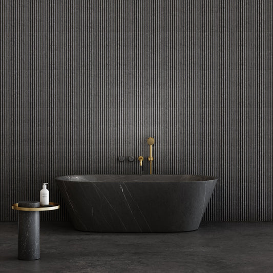 Porto Wall Mounted Bath Filler (Brushed Gold & Pietra Grey Marble)