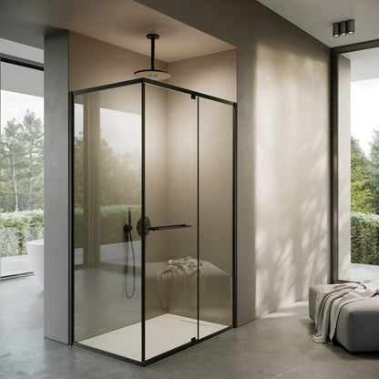 Portofino Matte Black Reversible Shower Enclosure (All Sizes)