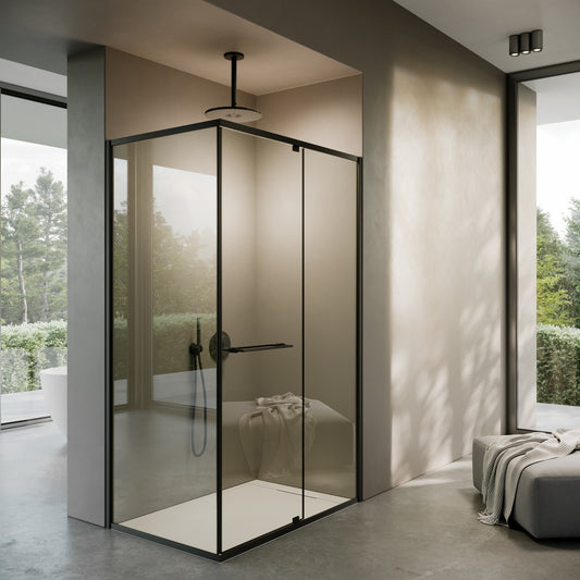Portofino Matte Black Reversible Shower Enclosure (All Sizes)