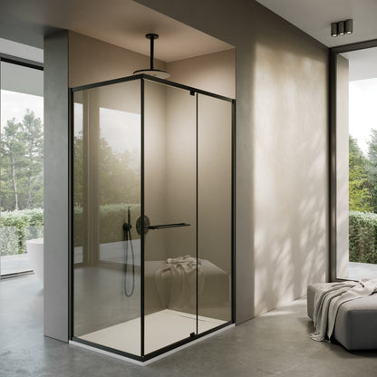 Portofino Matte Black Reversible Shower Enclosure (All Sizes)