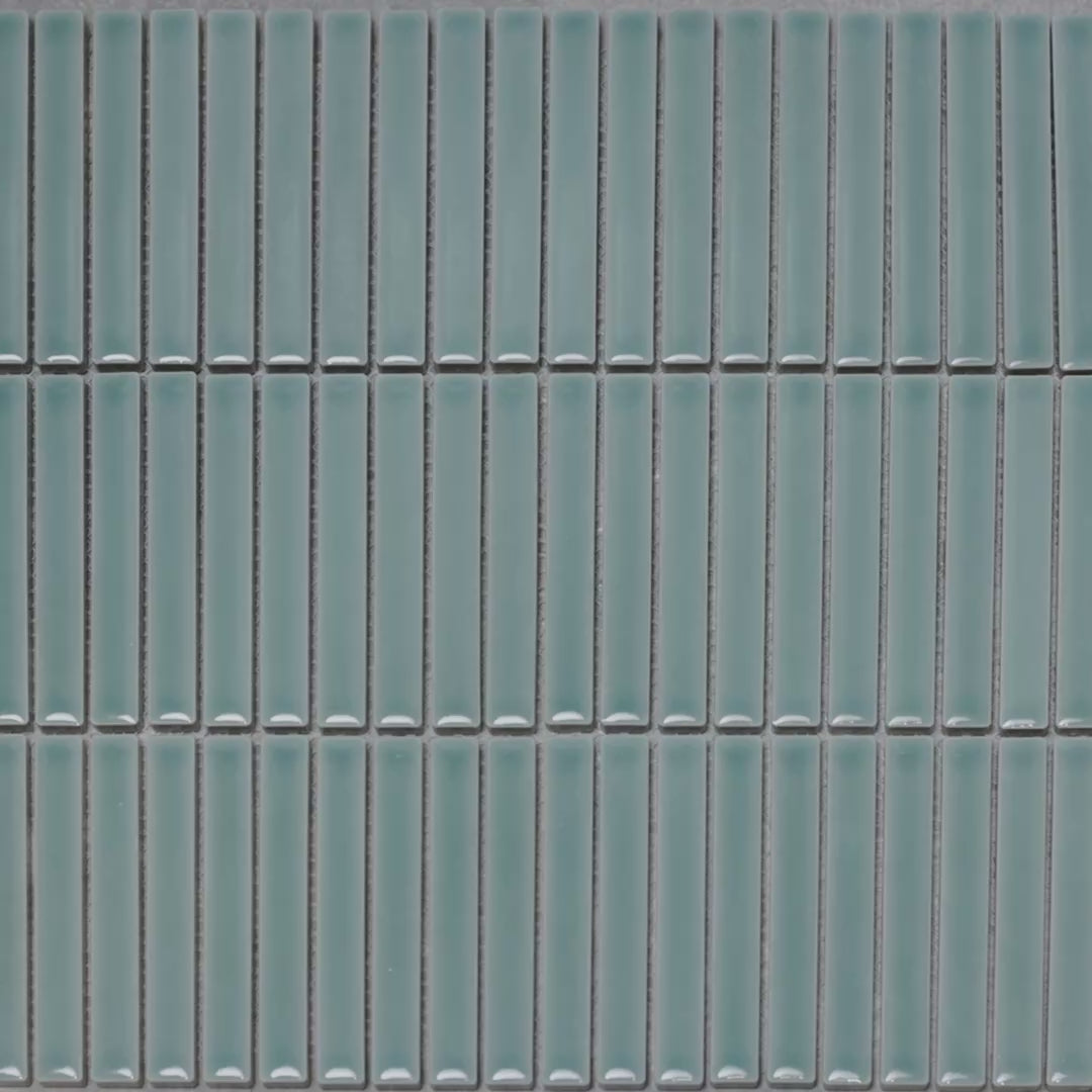 Stick Mosaic Tiffany Blue Glazed Porcelain Wall Tile 282 x 294mm