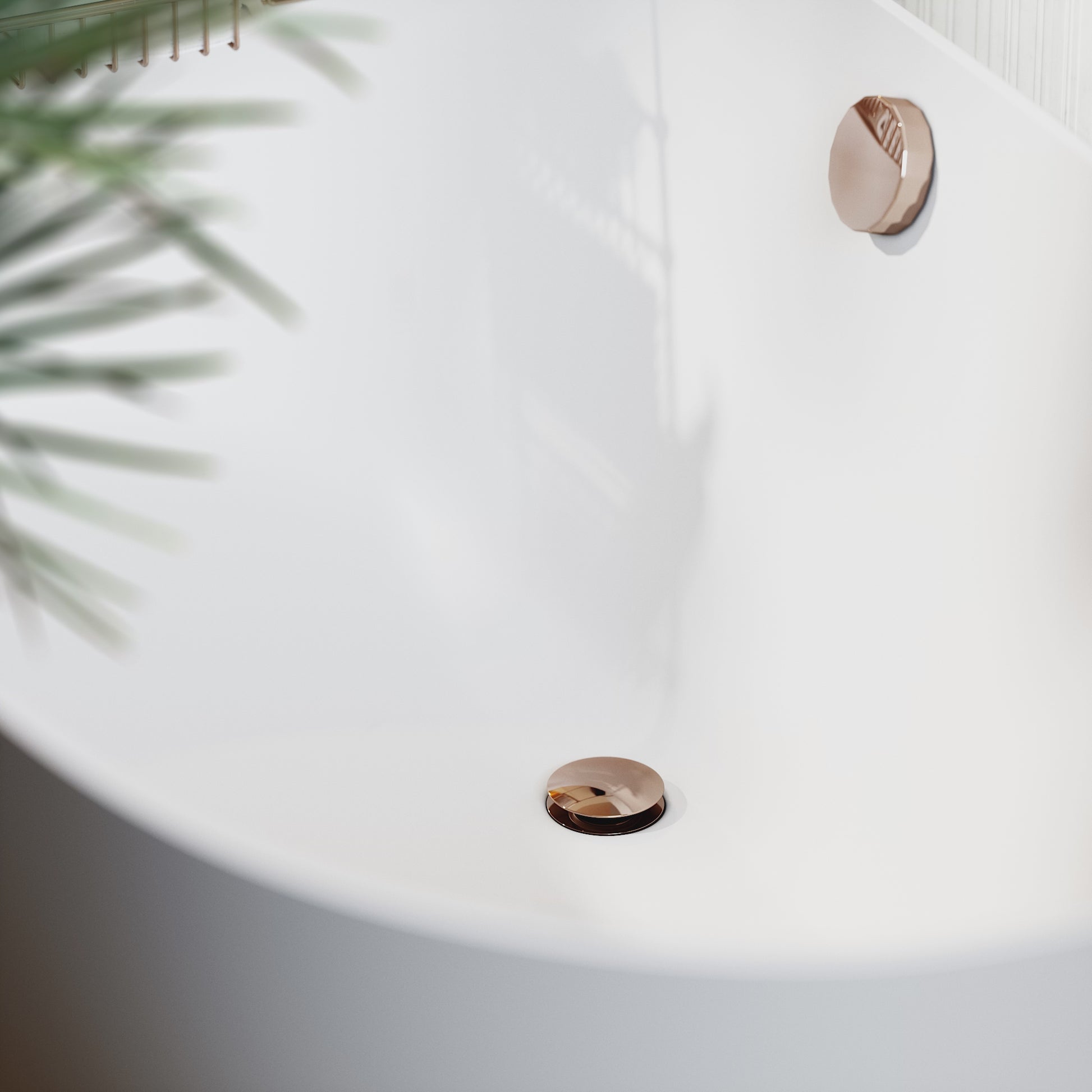 Luxe Rose Gold Pop Up Bath Waste with Overflow