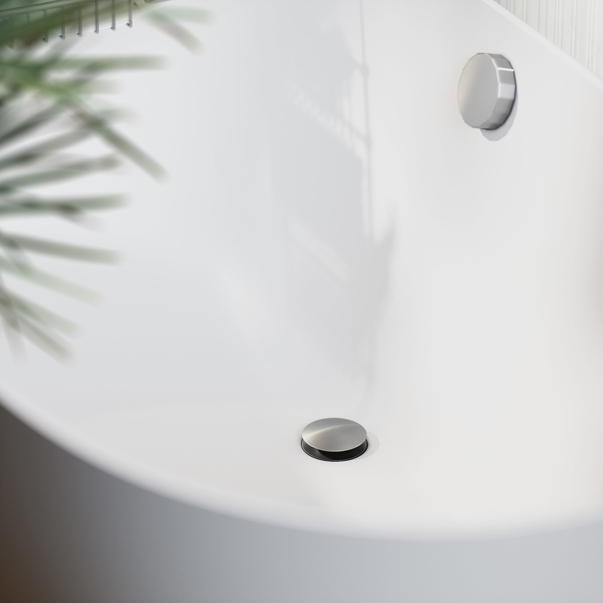 Luxe Brushed Stainless Pop Up Bath Waste with Overflow