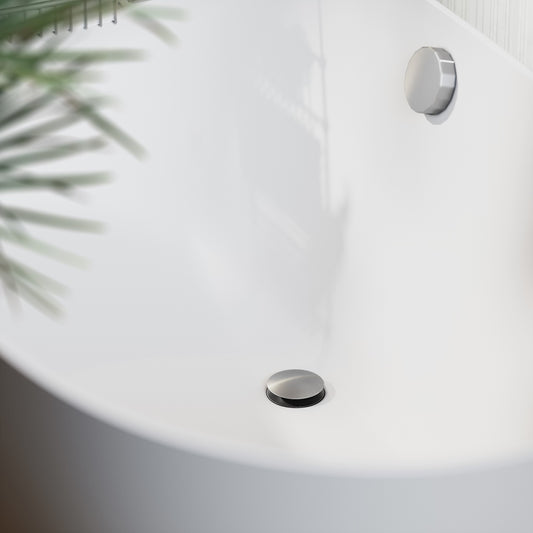Luxe Brushed Stainless Pop Up Bath Waste with Overflow
