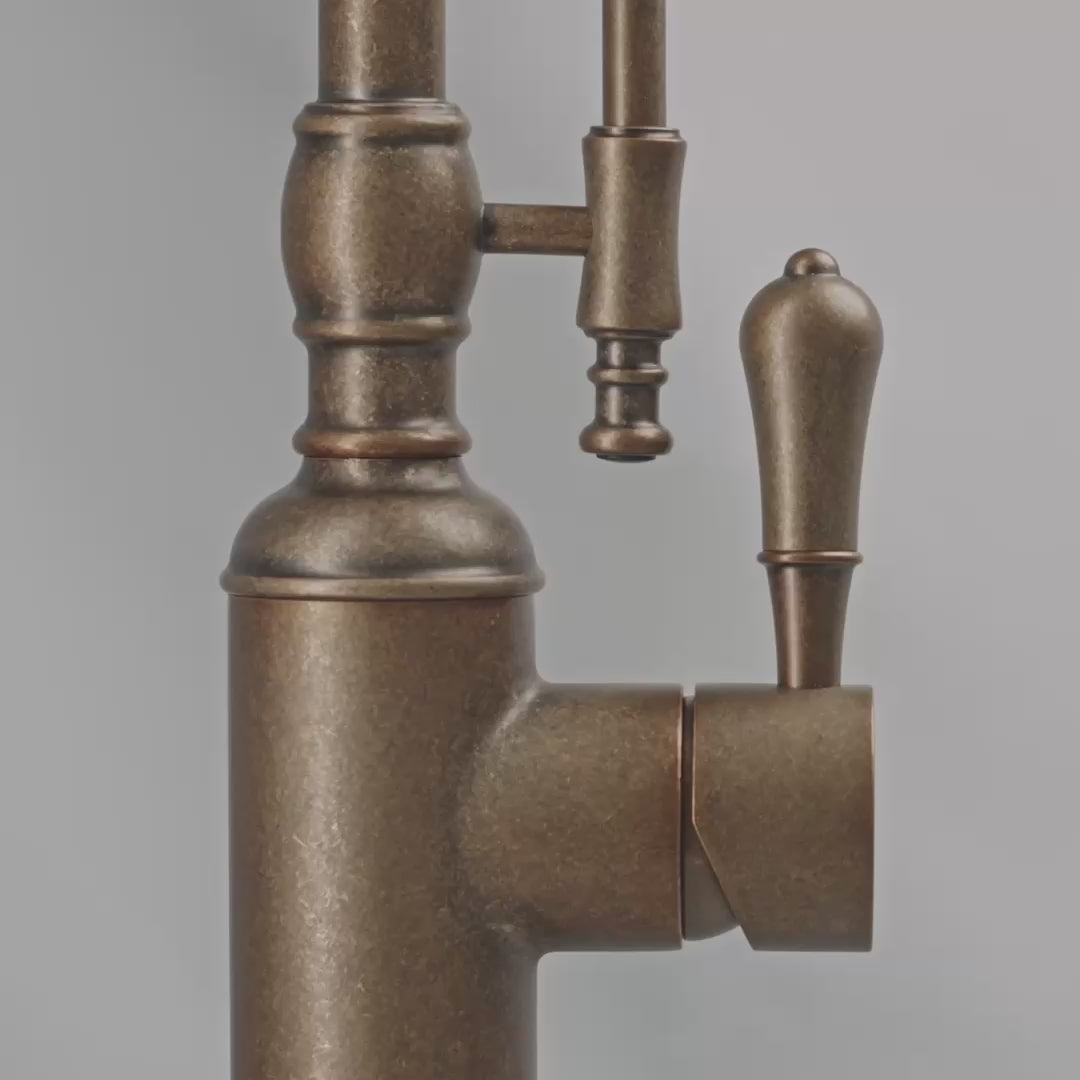 Deco Claridge Aged Bronze Traditional Pull Out Kitchen Mixer Tap