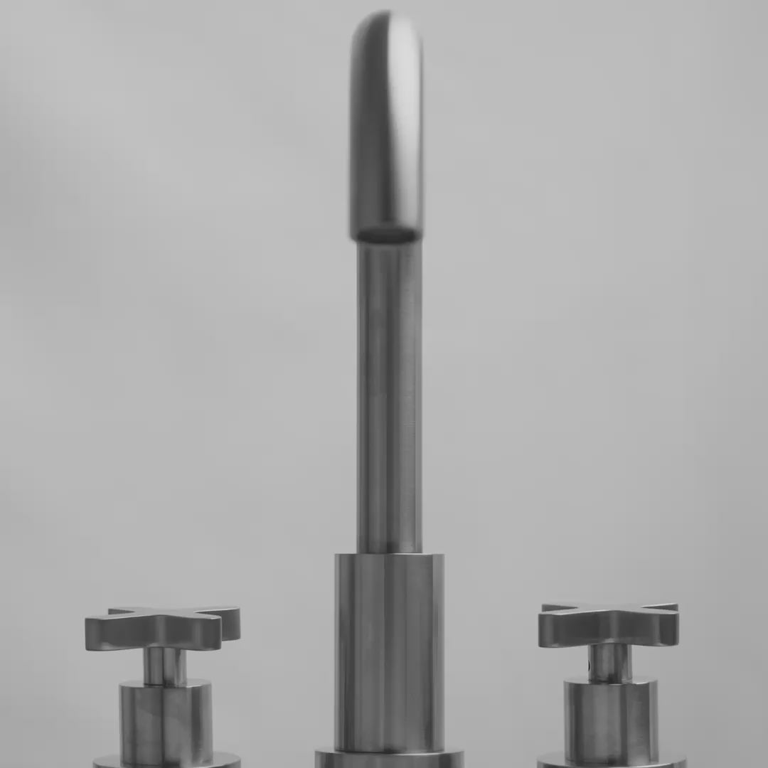 Regal Brushed Stainless Crosshead Deck Mounted 3-Hole Basin Mixer Tap