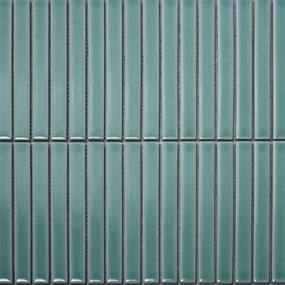 Linear Mosaic Tiffany Blue Glazed Porcelain Wall Tile 293 x 313mm