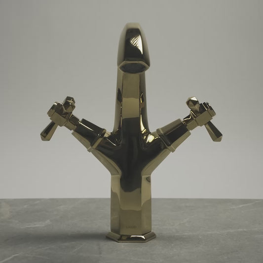 Eton Polished Brass Basin Mixer Tap