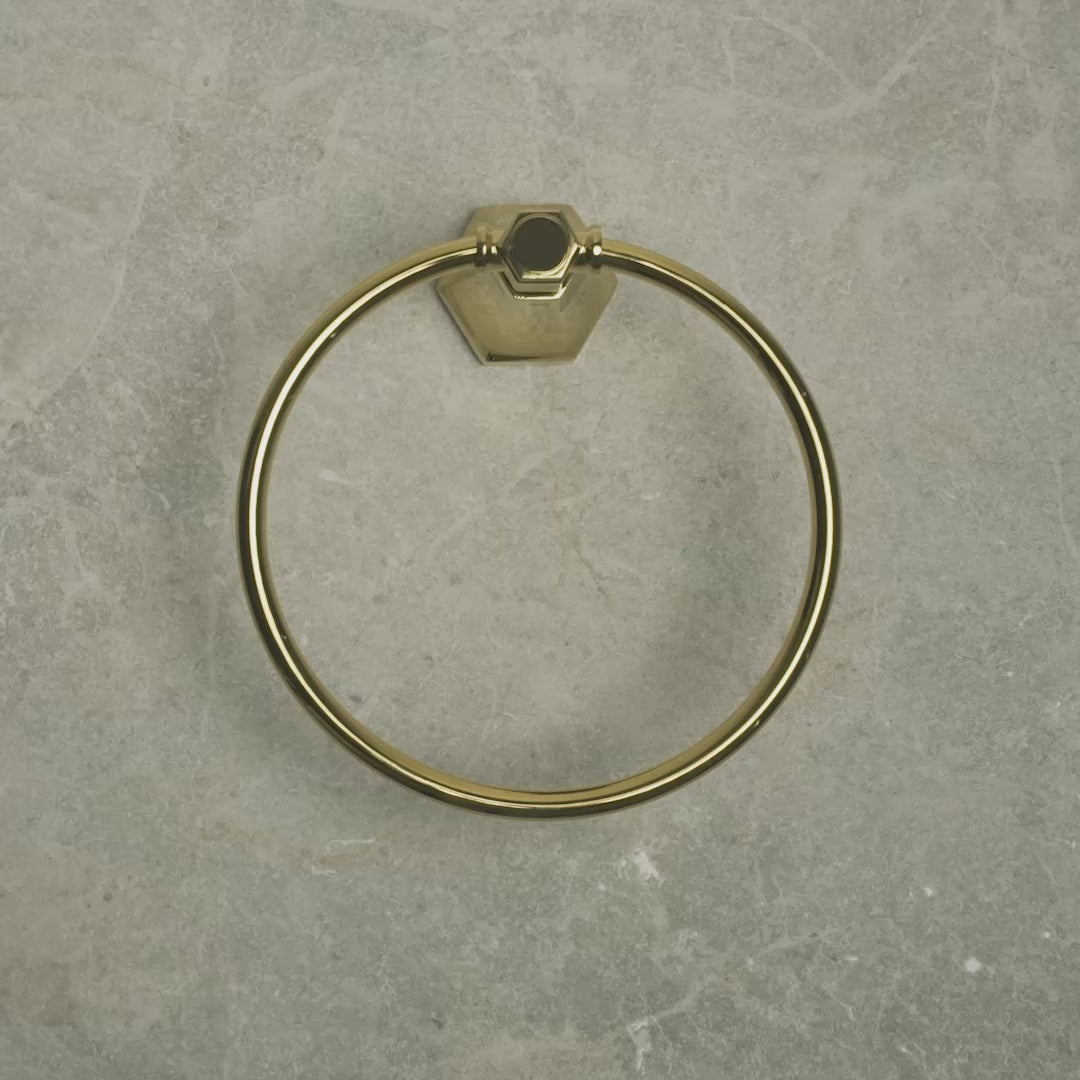 Eton Polished Brass Towel Ring