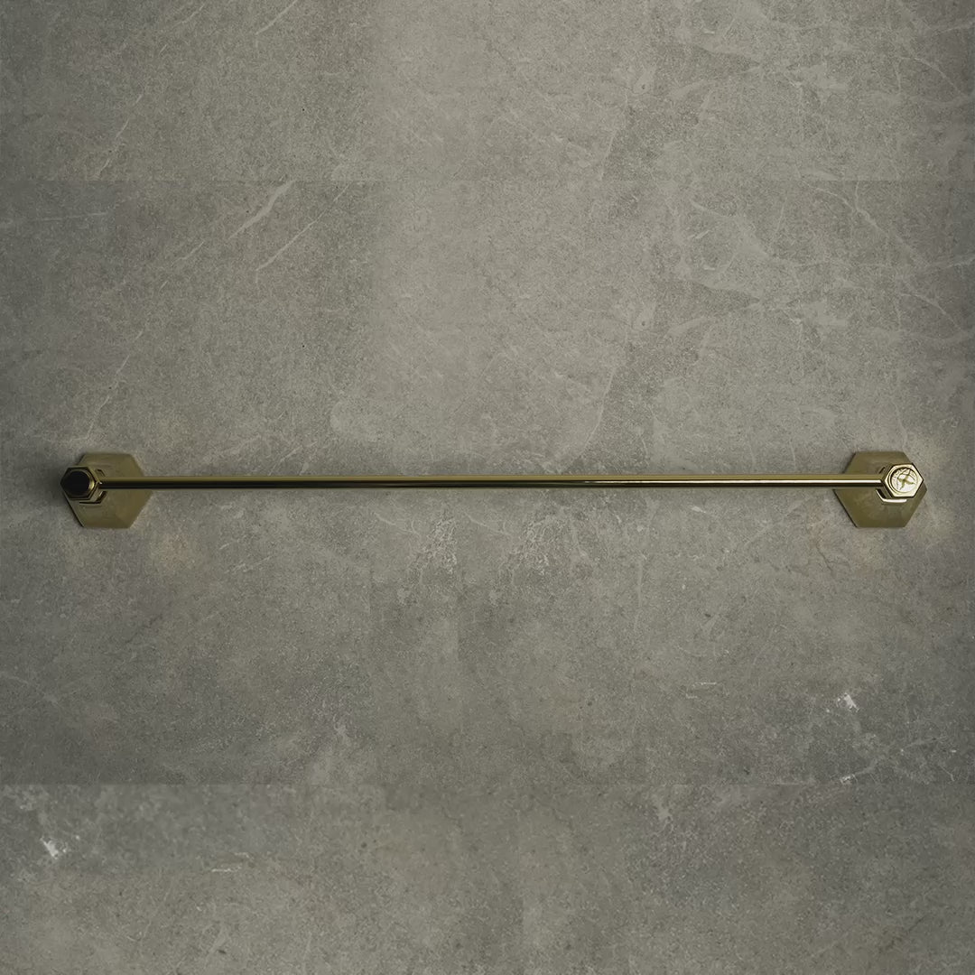 Eton Polished Brass Towel Bar Rail 600mm