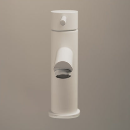 Luxe Monobloc Silk Matte White Basin Mixer Tap