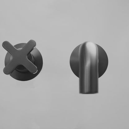 Regal Brushed Stainless Crosshead Wall mounted Basin Mixer Tap