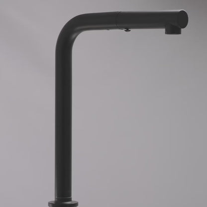 Vogue Matte Black Pull Out Spray Swivel Kitchen Tap