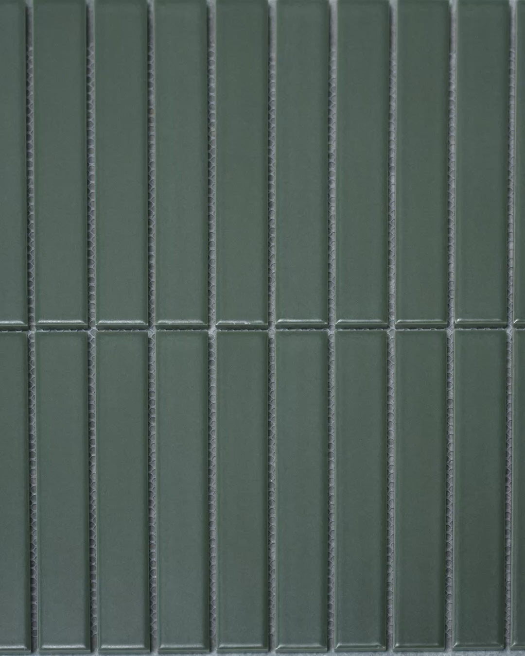 Baton Mosaic Gentle Sage Green Matte Porcelain Wall Tile 296 x 300mm