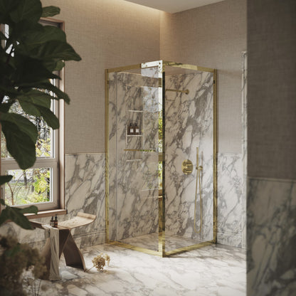 Reve Sidesway Polished Brass Shower Enclosure 900mm