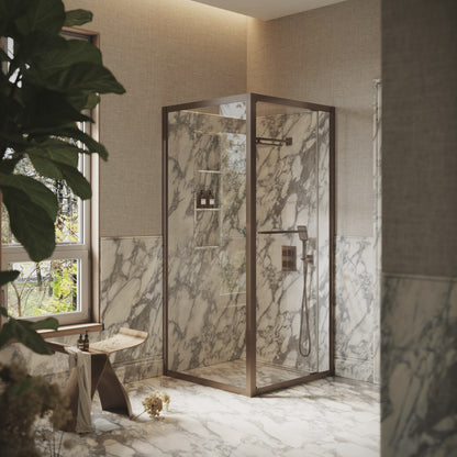 Reve Sidesway Aged Bronze Shower Screen 900mm