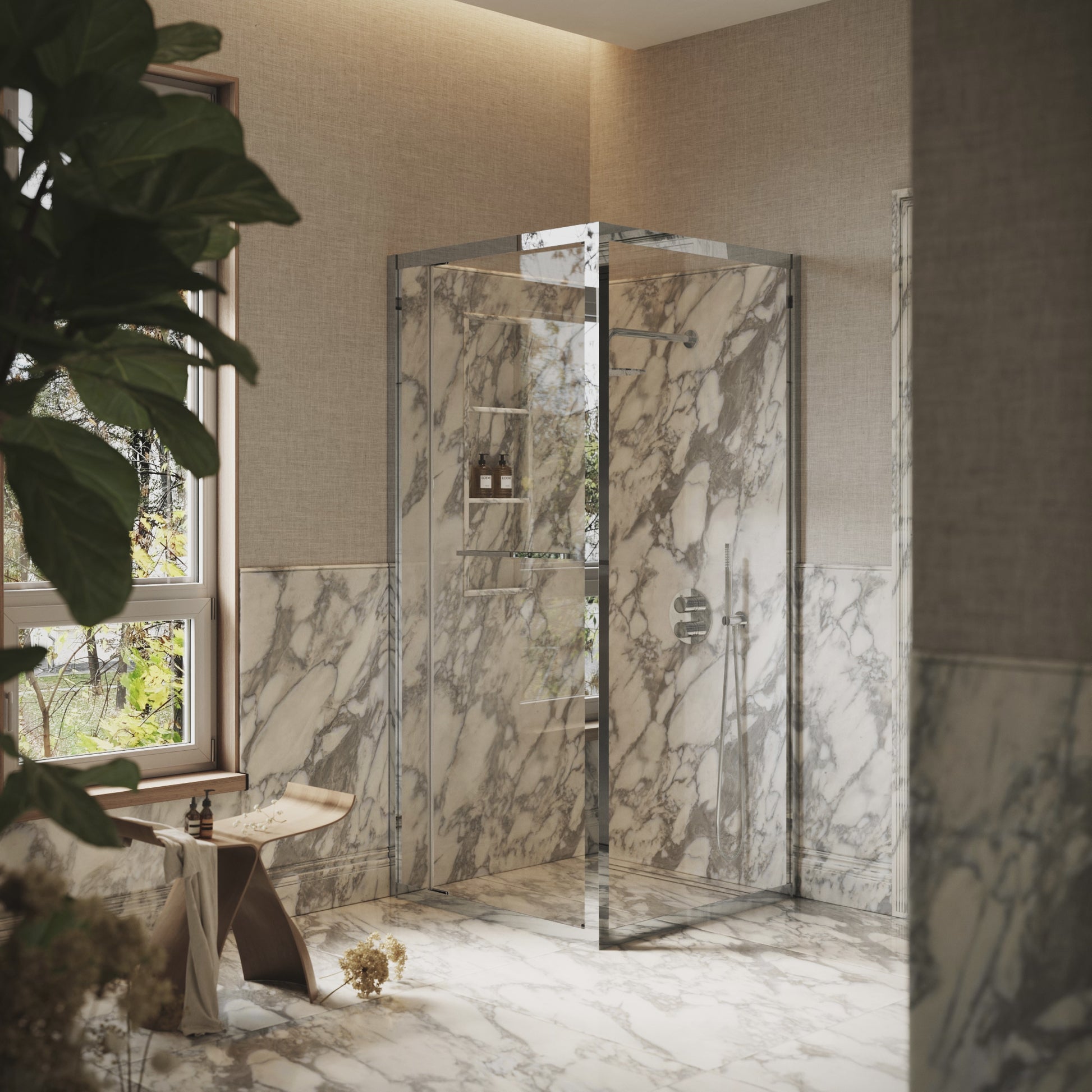 Reve Sidesway Chrome Shower Enclosure 900mm